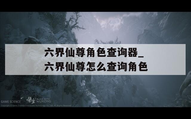 六界仙尊角色查询器_六界仙尊怎么查询角色