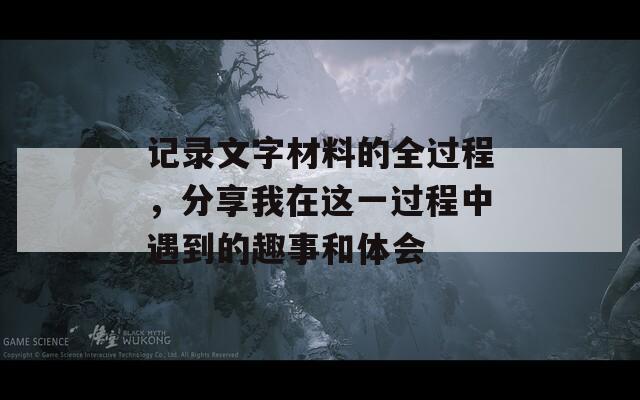 记录文字材料的全过程，分享我在这一过程中遇到的趣事和体会