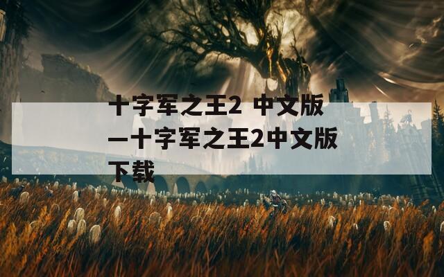 十字军之王2 中文版—十字军之王2中文版下载