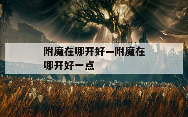 附魔在哪开好—附魔在哪开好一点
