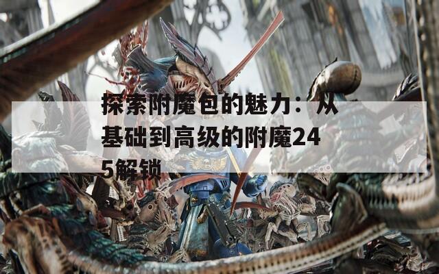 探索附魔包的魅力：从基础到高级的附魔245解锁