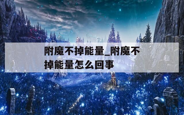 附魔不掉能量_附魔不掉能量怎么回事
