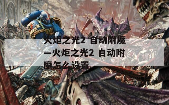火炬之光2 自动附魔—火炬之光2 自动附魔怎么设置