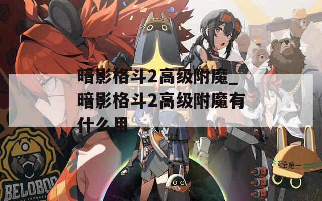 暗影格斗2高级附魔_暗影格斗2高级附魔有什么用