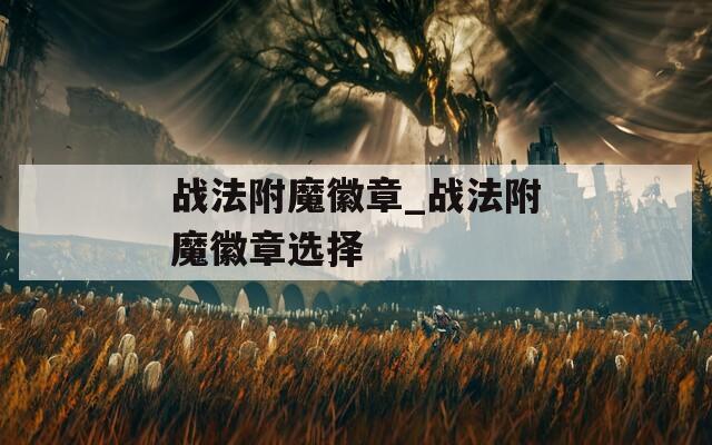 战法附魔徽章_战法附魔徽章选择