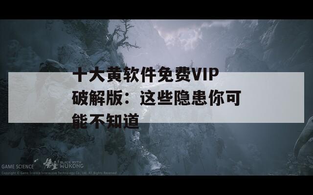 十大黄软件免费VIP破解版：这些隐患你可能不知道