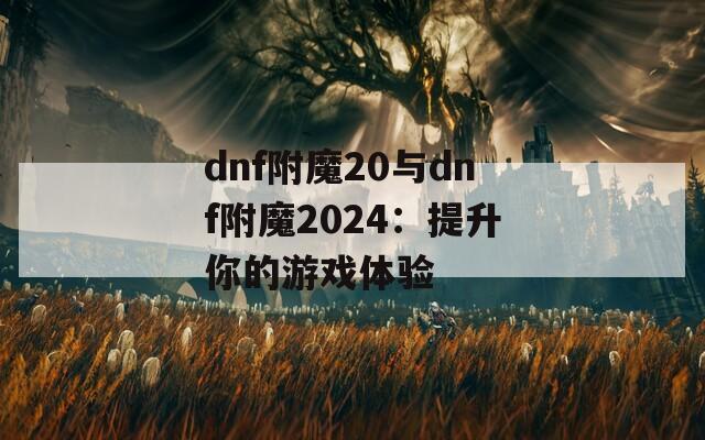 dnf附魔20与dnf附魔2024：提升你的游戏体验