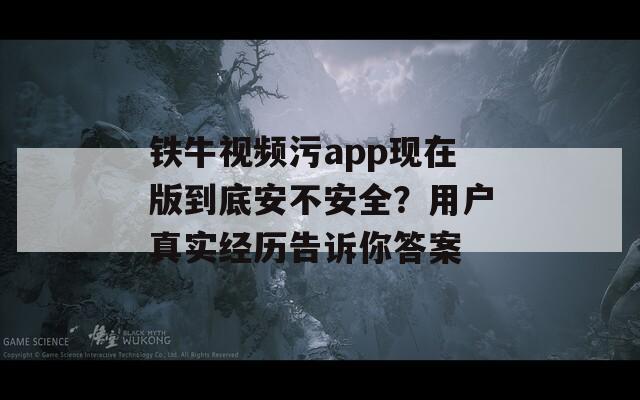 铁牛视频污app现在版到底安不安全？用户真实经历告诉你答案