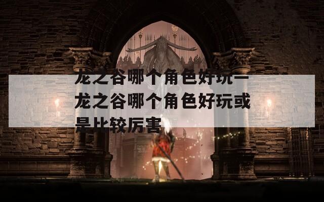 龙之谷哪个角色好玩—龙之谷哪个角色好玩或是比较厉害