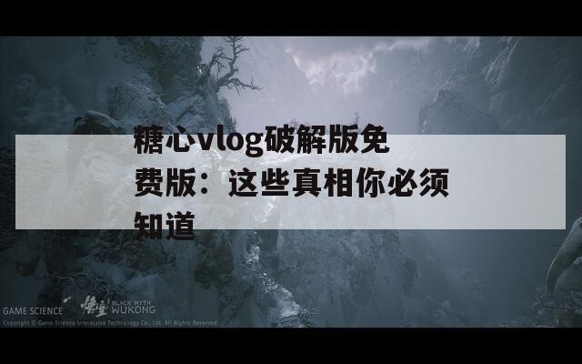糖心vlog破解版免费版：这些真相你必须知道