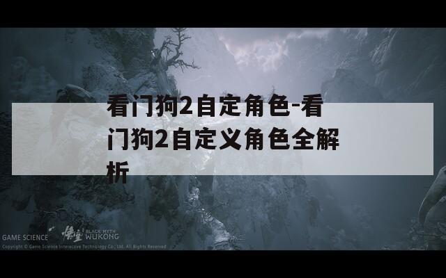 看门狗2自定角色-看门狗2自定义角色全解析