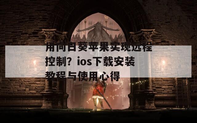 用向日葵苹果实现远程控制？ios下载安装教程与使用心得